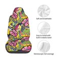 thumbnail image 4 of Wukai Colrful Tropical Leaves Full Set Car Seat Covers with Soft Padding Universal Auto Front Seats Protector and Cushion Mat, 4 of 5