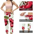 thumbnail image 3 of Cherry High Waist Capris Printed Yoga Pants Women， Leggings for Women， Workout Leggings for Gym Fitness Running Yoga Non See-Through, 3 of 6