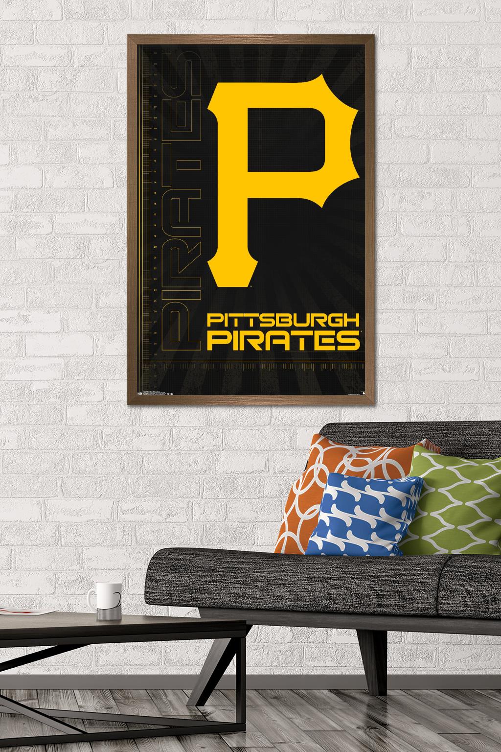 MLB Pittsburgh Pirates - Logo 16 Wall Poster, 22.375" x 34", Framed