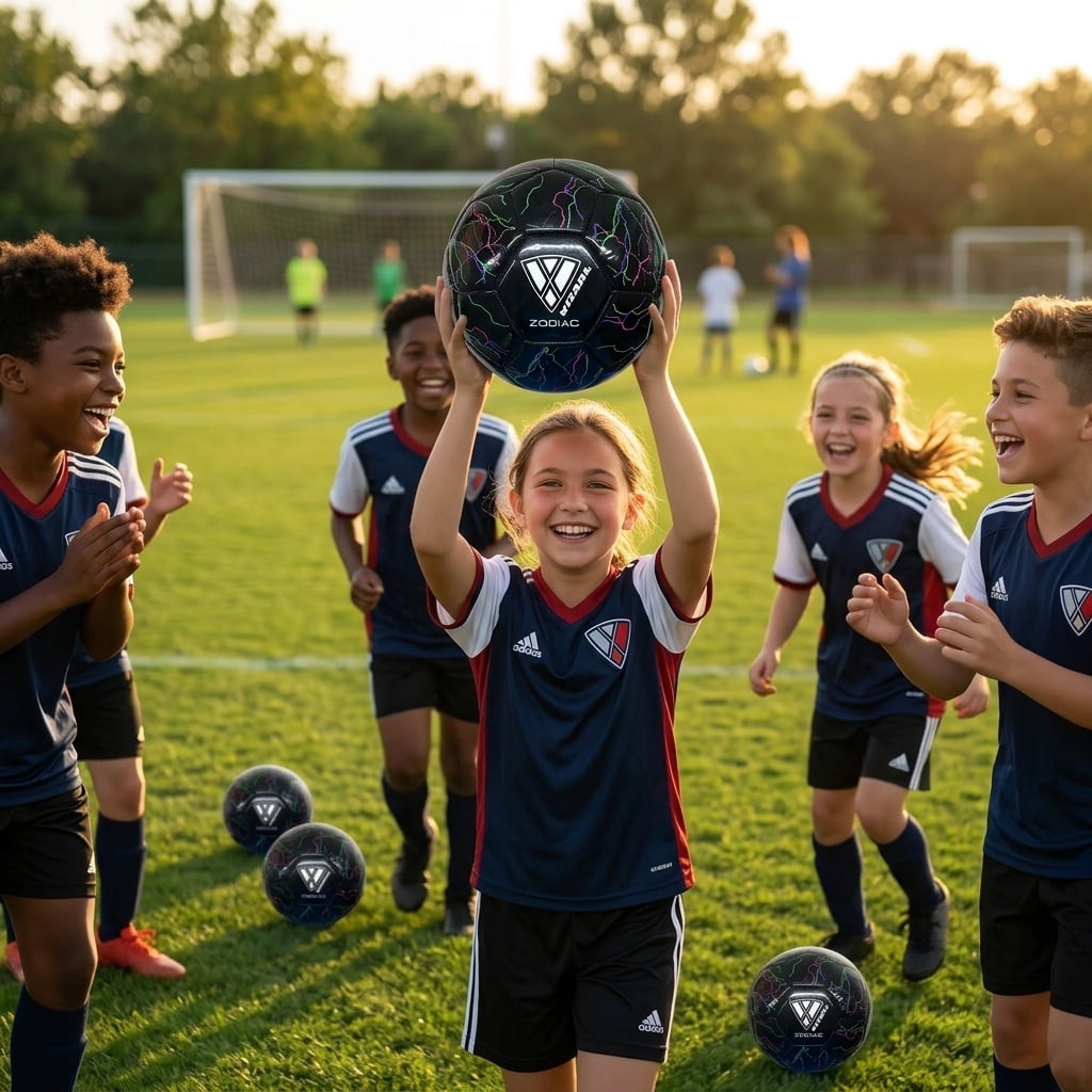 Vizari Zodiac Soccer Ball | Sizes 3, 4, 5 | Durable Waterproof Synthetic Leather | For Youth & Adults - BLACK, 3