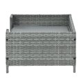thumbnail image 4 of Pefilos 35" PE Wicker Dog Sofa Bed for Small Dogs Elevated Raised Rattan Pet Bed for Indoor/Outdoor with Removable Cushion Lounge, Gray, 4 of 14