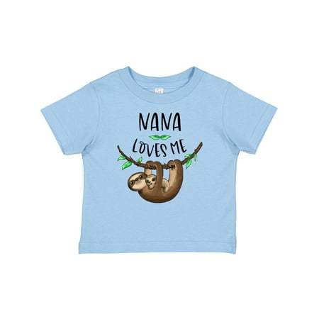 

Inktastic Nana Loves Me Cute Sloth and Baby Gift Baby Boy or Baby Girl T-Shirt
