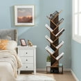 thumbnail image 3 of Costway 10-tier Tree Bookshelf with Drawer Free-standing Storage Bookcase Rustic Brown, 3 of 10