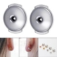 thumbnail image 4 of 1 Pair Locking Earring Backs Jewelry Findings Replacements Backs earring back locking stoppers Stoppers 6mm White Gold Color, 4 of 9
