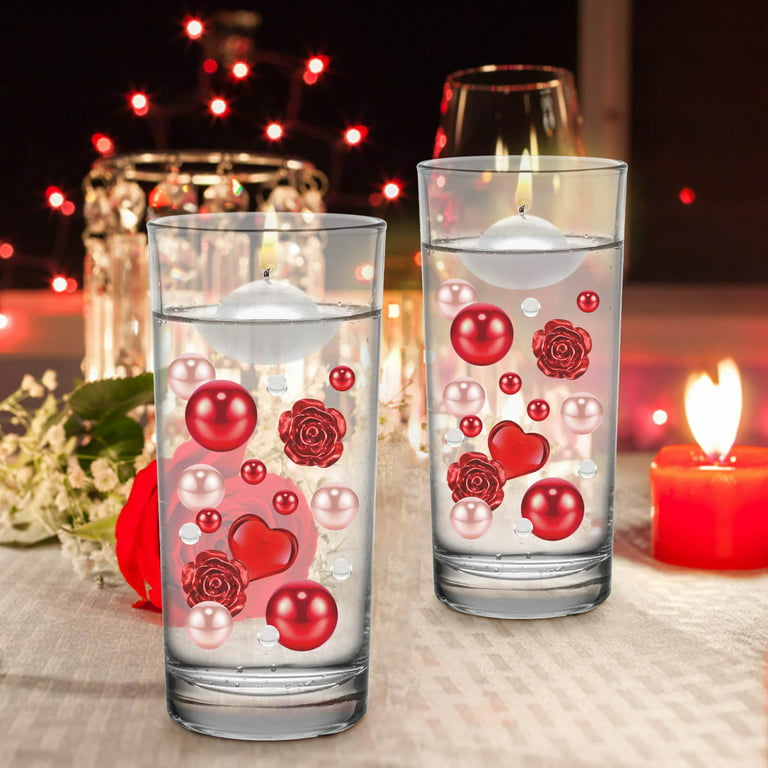 Vikakiooze Valentine's Day Vase Filler Simulation Pearl for Vase,Water  Beads for Vases Christmas Flameless Floating Christmas Party Decoration