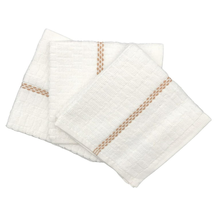 Clorox Dish Cloths - 6 Count (2 Packs of 3 Cloths), White With Tan Stripe 