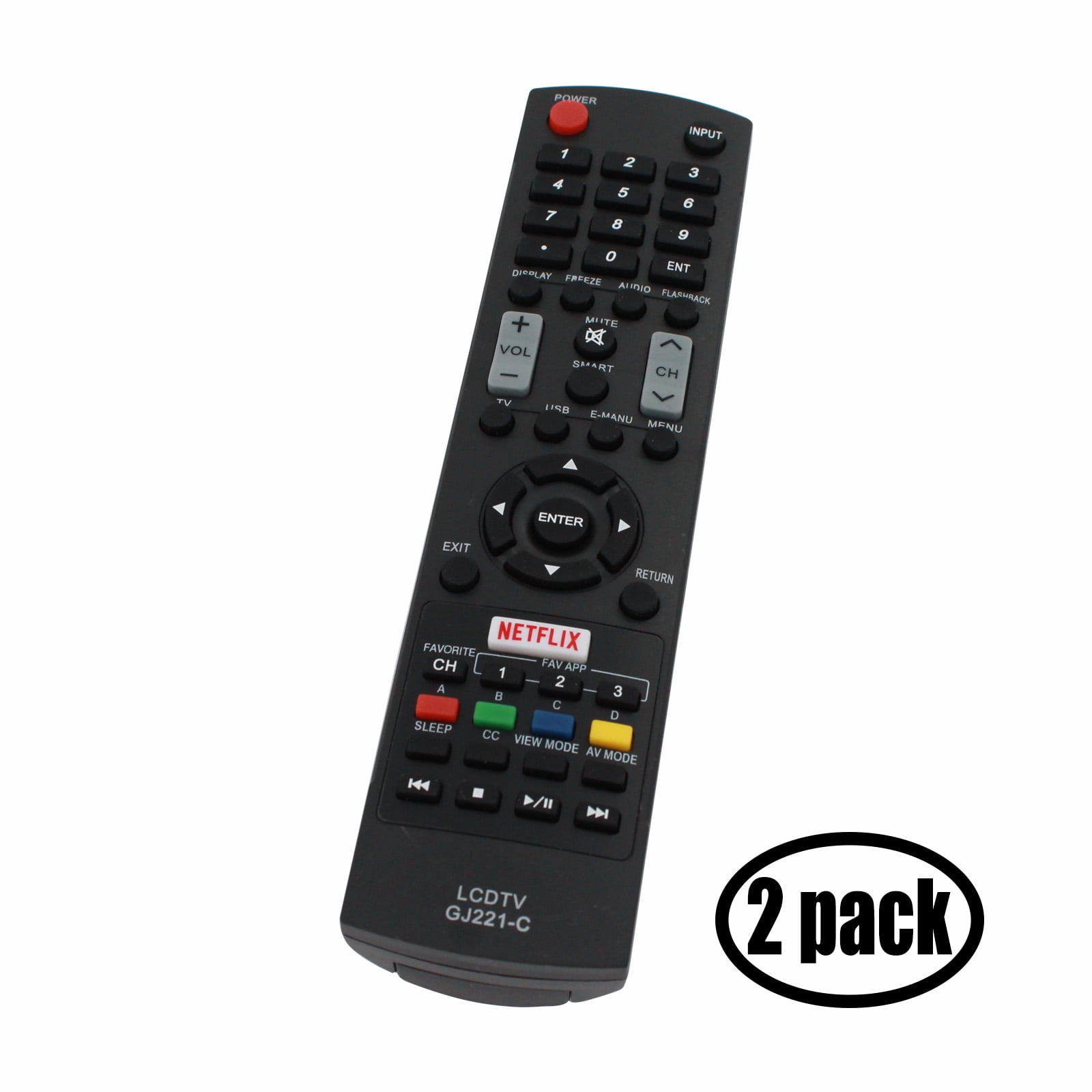 2 Pack Replacement for Sharp GJ221 TV Remote Control Works with Sharp