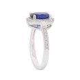 thumbnail image 3 of 2.20 Carat Oval Cut Blue Sapphire Gemstone & Natural Diamond Stylish Ring for Birthday Gift Solid 18K White Gold Size 11 by Diamond-Capitals, 3 of 9