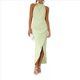 thumbnail image 2 of Vestido de Fiesta para Mujer, con Cuello Halter, Sin Mangas, con Abertura, Textura, Espalda Descubierta, Corte Entallado, Fruncido, Midi, para Cóctel Verde L, 2 of 10