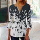 thumbnail image 1 of ICHUANYI Clearance Women's Casual Trumpet 3/4 Sleeve Buttoned Basic Ruched Corset Tunic Tops Pleated T-shirts Blouses(Navy, XL) ICHUANYI WER2023081004465, 1 of 5