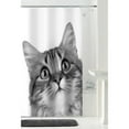 thumbnail image 1 of Mainstays Peeking Cat PEVA Shower Curtain, 70" x 72", Black, 1 of 5