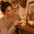 thumbnail image 6 of 3.9 Inch Vintage Patchwork Ghost Decor Halloween Resin Ghost with Pumpkin Cute Rustic Fall Farmhouse Tabletop Figurine Decoration Accent for Home, 1Pack, 6 of 11