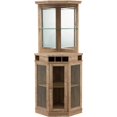 Erommy Corner Bar, Home Liquor Storage Unit with Builtin Wine Rack and