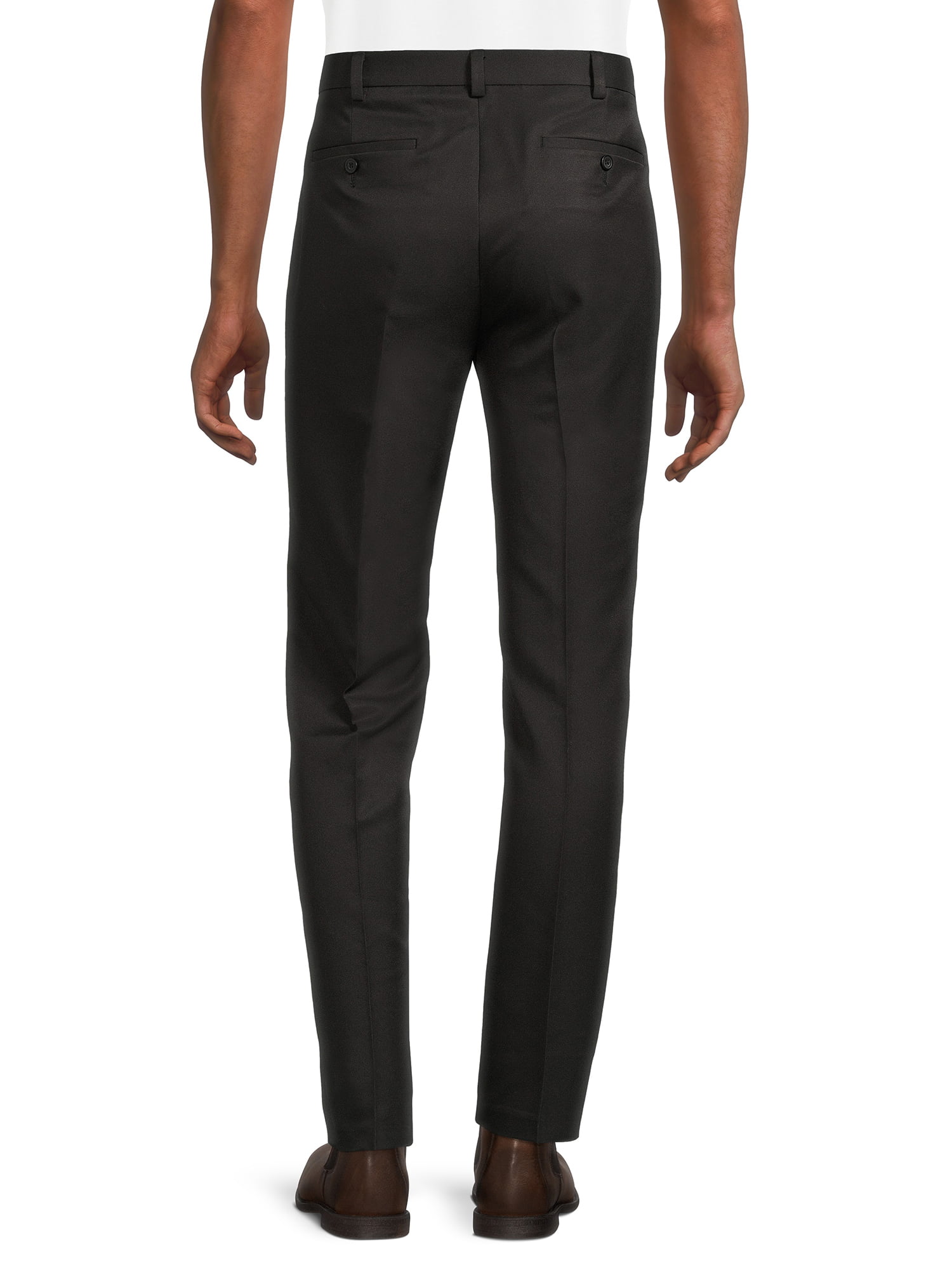 George Men's Slim Fit Flat Front Sorbtek Microfiber Dress Pants