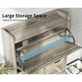 thumbnail image 5 of Shoe Storage Cabinet for Entryway, Shoe Cabinet with 2 Flip Drawers, Narrow Shoe Cabinet, Hidden Shoe Rack Cabinet, Free Standing Wooden Shoe Organizer, Grey, 5 of 16