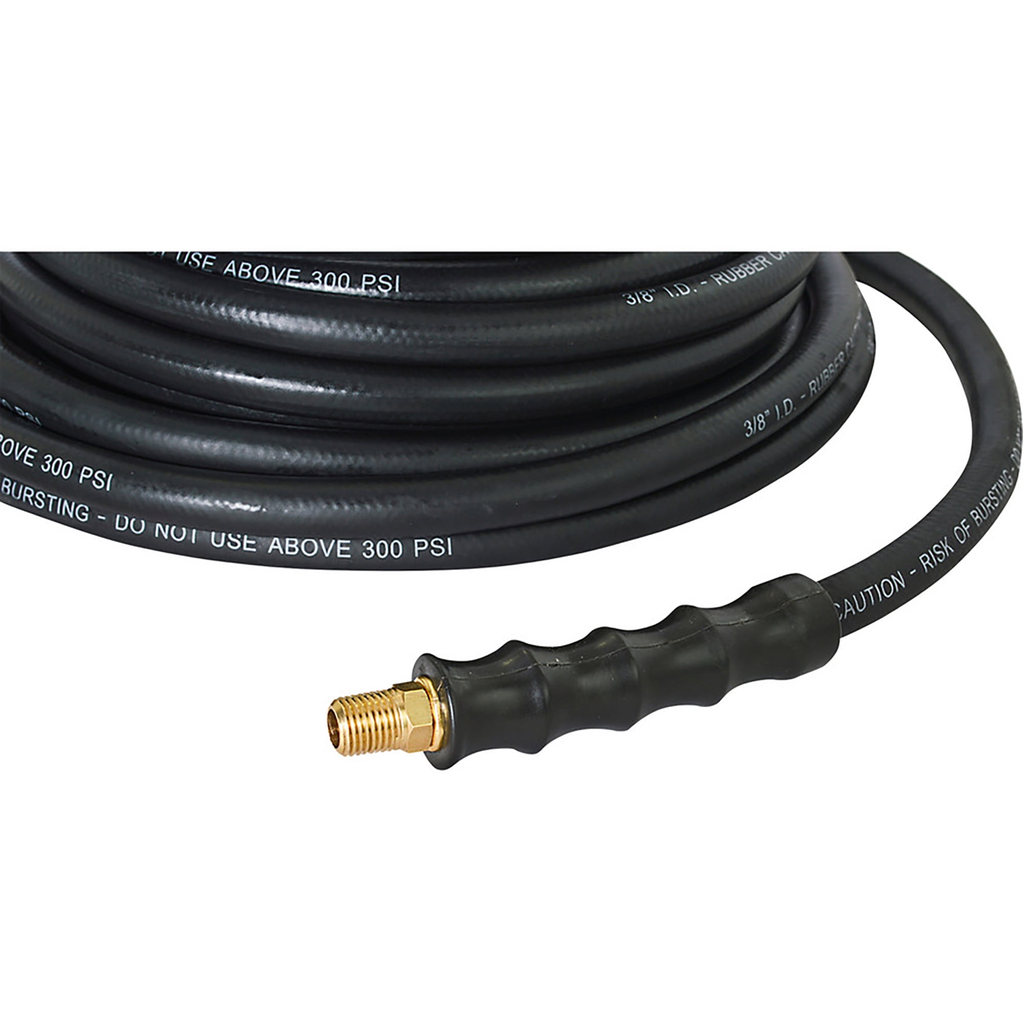Klutch Rubber Air Hose, 3/8in. x 100ft., 300 PSI, Ozone-Resistant Cover