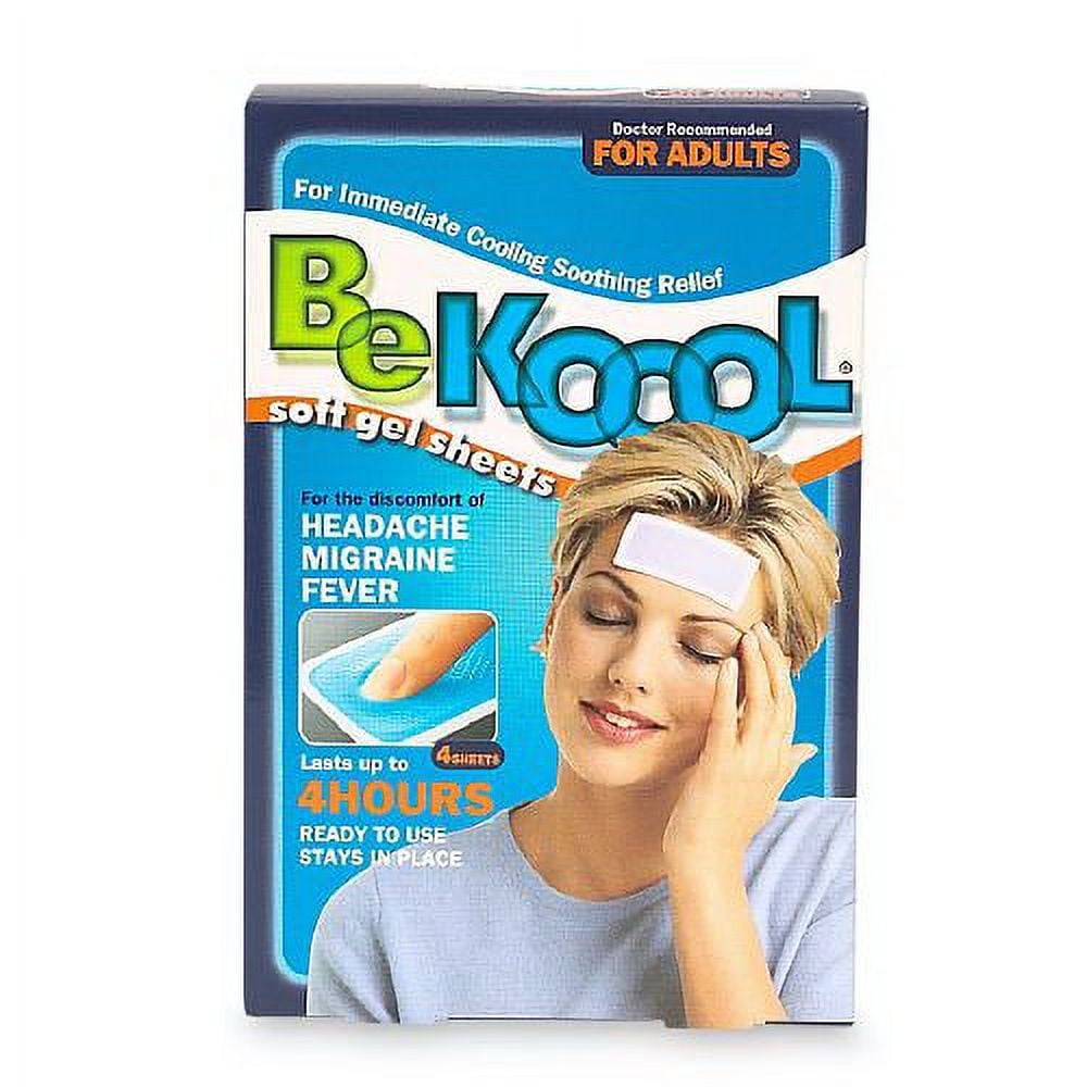 Be Koool Migraine Relief Soft Gel Sheets 2 Pack Cooling Headache Pads Fever Patch for Adults Walmart