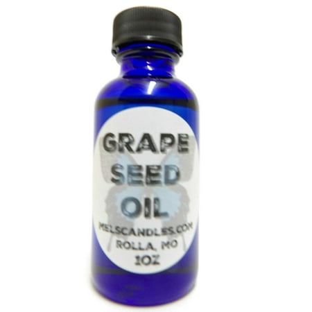 Grape Seed Oil - 1oz Blue Glass Bottle -Grape Seed Oil Treats Acne, Corrects Dark Circles, Tightens Skin, Shrinks Pores and Reverses Signs of (Best Way To Treat Dark Circles)