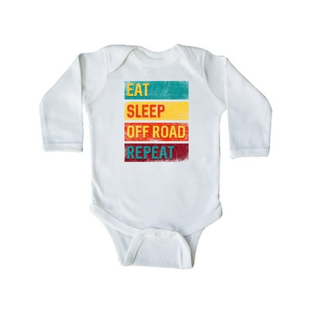 

Inktastic Four Wheeling Eat Sleep Off Road Repeat Gift Baby Boy or Baby Girl Long Sleeve Bodysuit