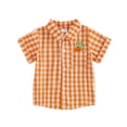 thumbnail image 3 of Rggeeun Baby Boys T-Shirts Adorable Bunny And Carrot Print Summer Casual Short Sleeve Crew Neck Shirt For Toddler Lightweight Breathable Comfort Classic Tops,Orange,6-12 Months, 3 of 3