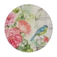 thumbnail image 2 of WYYP  Victoria Easter Pastel Rose Floral Flannel Backed Tablecloth - Roses and Butterfly Spring French Country Print Tablecloth with Flannel Backing,  White, 2 of 7