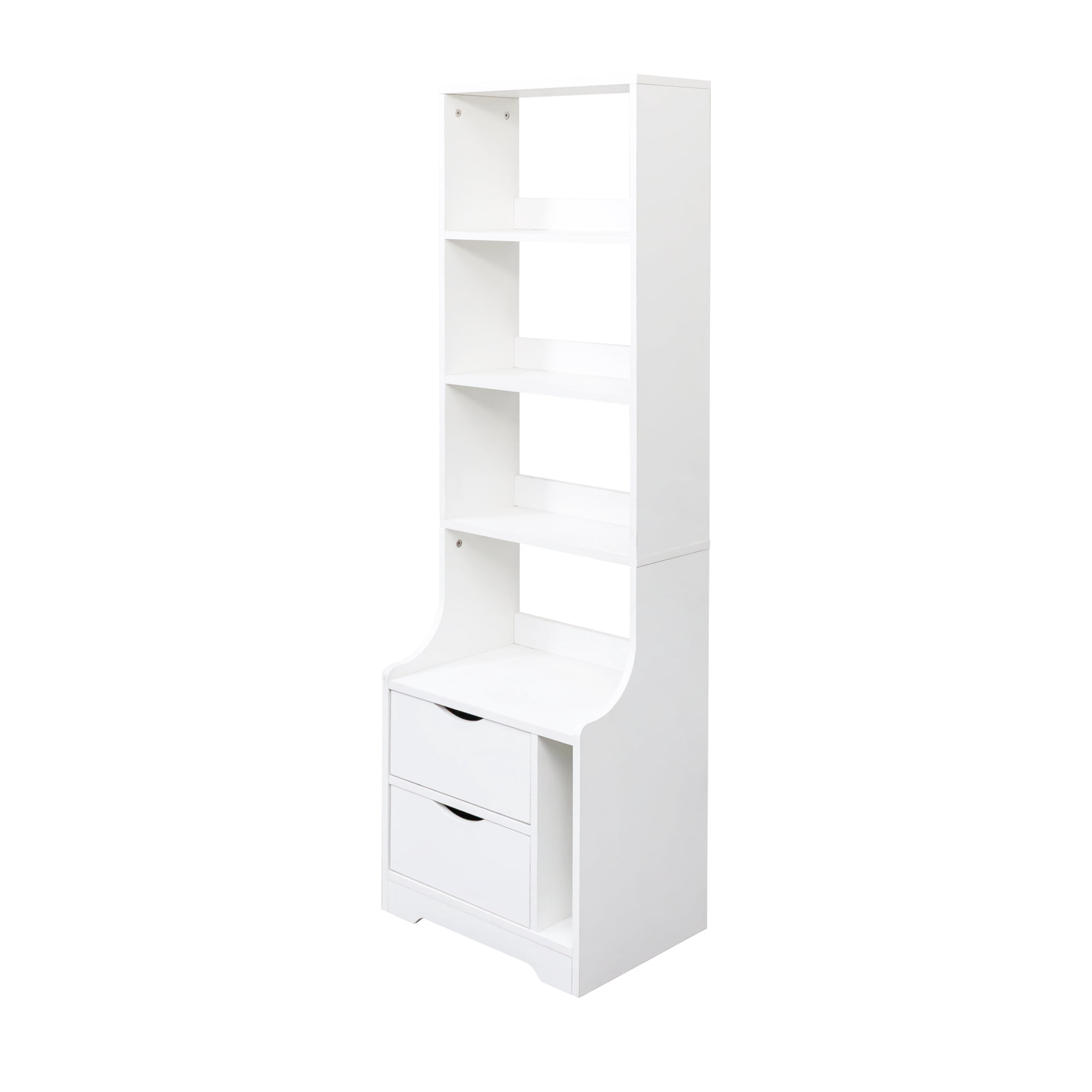Aukfa Tall Nightstand with Bookshelf, Bed Side Tables, Bedside Table for Bedroom/Office,White