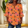 thumbnail image 7 of JOANKDMI Women Creepy Spider T Shirt Web Graphic Print V Neck Tunic Casual Bell Sleeve Shirt With Buttons for Roleplay and Spooky Halloween Party Dress Up Novelty Apparel, 7 of 7