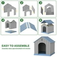 thumbnail image 2 of Nihsuao Dog House for Medium Large Dogs, Durable PP Waterproof Outdoor & Indoor Dog Shelter with Air Vents, Elevated Floor, Easy Clean and Assemble, Blue (36.2"L×38"W×38"H), 2 of 7
