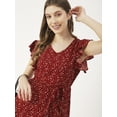 thumbnail image 5 of Moomaya Printed Viscose Front Slit Ruffle Dress, Summer Resort Wear Women Clothing, 5 of 8