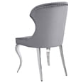 thumbnail image 4 of Cian 22 Inch Dining Chair Curved Cabriole Legs Gray Velvet Set of 2 - Saltoro Sherpi, 4 of 5