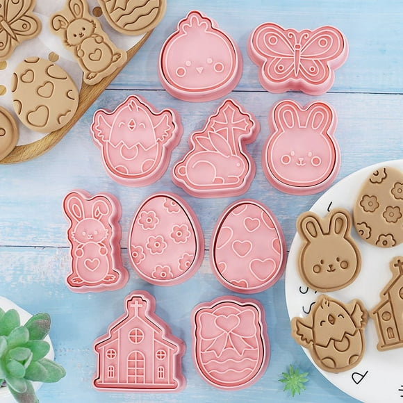 TIMIFIS Cookie Mold Easter Cookie Bunny Easter Cookie Fondant Baking Tool Ten-Piece Set Kitchen Gadgets