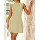 thumbnail image 2 of Vestido OWIN con cuello de barco, sin mangas, bodycon, fiesta, color caqui S, mujer, 2 of 5