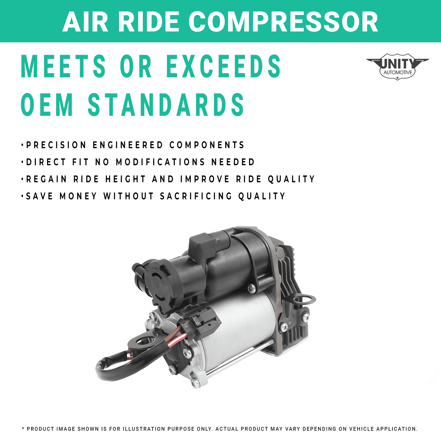 Unity Automotive Air Suspension Compressor Fits 2003-2005 Land Rover Range Rover, 20-072004