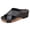 Black, variant on Women's Cork Wedge Platform Sandals Open Toe Studded Mules Non Slip Casual Summer Shoes for Beach Vacation Daily Wear Brown Size 6