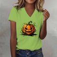 thumbnail image 2 of Halloween Shirts for Women V Neck Tops for Women Halloween Graphic Tee Womens Summer Tops Halloween Tee Halloween Clothing Shirts for Women Tshirts for Women Womens Tops Summer Tops for Women, 2 of 4