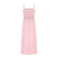 thumbnail image 7 of JGGSPWM Women's Halter Round Neck Dresses 2025 Summer Beach Sundress Casual Spaghetti Strap Swing A Line Long Flowy Dress Pink S, 7 of 7