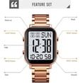 thumbnail image 3 of Men's Fashion Stainless Steel Watches Easy-Read Luminous Date Waterproof Chronograph Wristwatches, 3 of 3