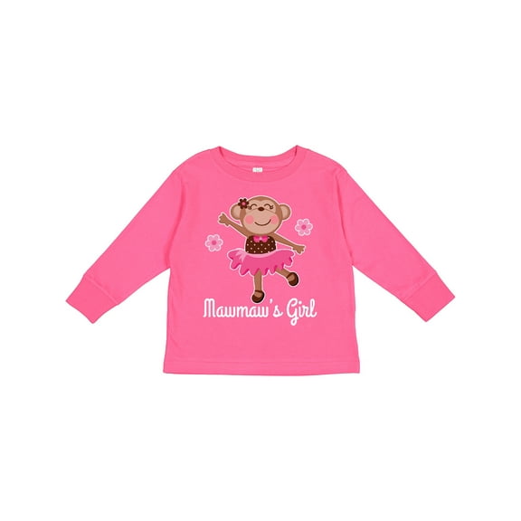 Inktastic Mawmaw Girl Ballerina Monkey Girls Long Sleeve Toddler T-Shirt