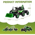 thumbnail image 6 of Track Seven 24V Ride on Excavator, 4-in-1 Construction Excavator, Dump Truck & Bulldozer, Ride on Tractor Electric Car with Remote Control, Swivel Seat, Music, Ride on Toy Car for Kids Aged 3+,Green, 6 of 7