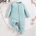 thumbnail image 2 of KPOPLK Baby Girl Footed Pajamas Long Sleeve Zipper One-Piece Cotton Sleeper for Girls Infant 0-18 Months Size 3-6 Months,Light Blue, 2 of 4
