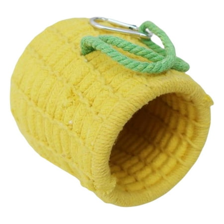 Parrot Warm Nest House Hanging Bed Toy Cotton Thick Cage Cave Hammock Bed Budgie Shed Hut for Parakeet Rats Lovebird Bird Hammock - Yellow lanyard