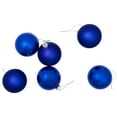 thumbnail image 4 of Northlight Shiny and Matte Glass Ball Christmas Ornaments - 3.25" (80mm) - Royal Blue  - 6ct, 4 of 8
