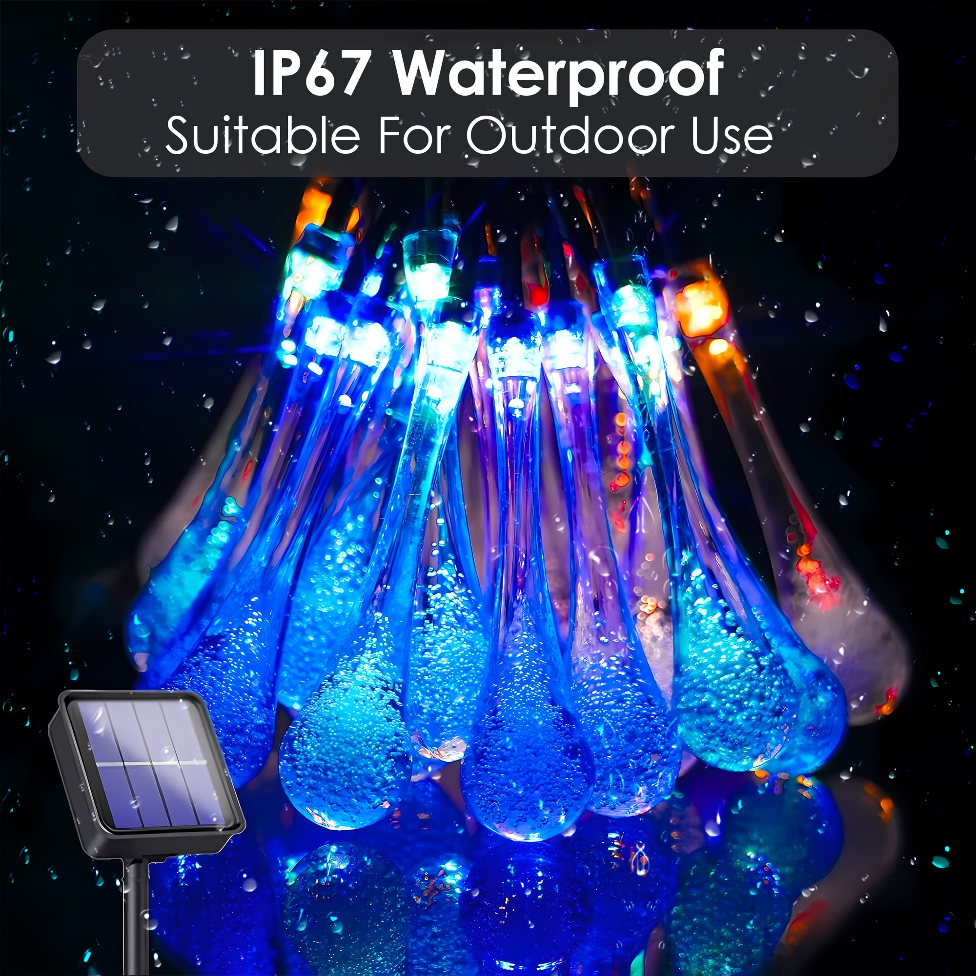 Phopollo Solar Outdoor String Lights,96FT 200 LEDs,IP67 Waterproof,8 Modes Lighting,Solar Lights for Outdoor Party Garden​ Patio​ Porch.