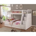thumbnail image 2 of BEKids Solid Wood Twin/Full Staircase Bunk Bed with Storage in White, 2 of 2
