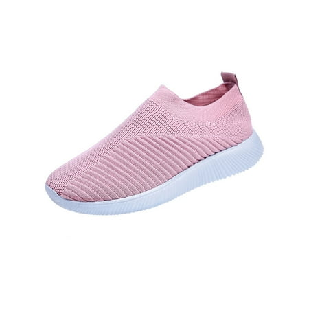 

Gomelly Women Sneakers Fitness Workout Running Shoe Breathable Sock Sneaker Lightweight Flats Women s Ladies Walking Shoes Pink 9