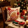 thumbnail image 5 of huayou Gingerbread Man Embroidery Print Christmas Throw Pillow Cover 17.72×17.72in Soft Cushion Case for Sofa Couch Bedroom Living Room Farmhouse Holiday Decoration, 5 of 6