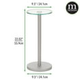 thumbnail image 5 of mDesign Metal and Glass Top Round Accent Side/End Drink Table, Chrome, 5 of 7