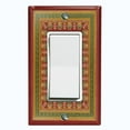 thumbnail image 1 of Metal Light Switch Plate Cover Elegant Victorian Burgundy Green Frame FRA057, 1 of 13