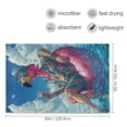 thumbnail image 4 of Wobogo Anime Flamingo Soft Cozy Fluffy Double Sided Blankets for Couch Sofa Chair Bed Camping Picnic Travel Lightweight Bed 60×90inch, 4 of 7