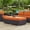 Espresso, variant on Afuera Living Rectangle Rattan Patio Ottoman in Espresso/Orange